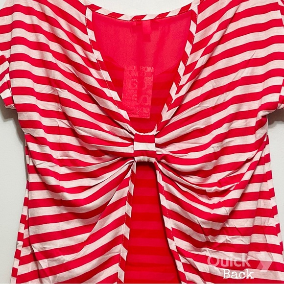 sz L - NWT Bongo Striped Hi Lo Top w/ Bow Detail - Picture 7 of 8
